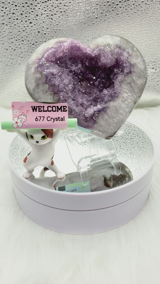 Amethyst Cluster Heart