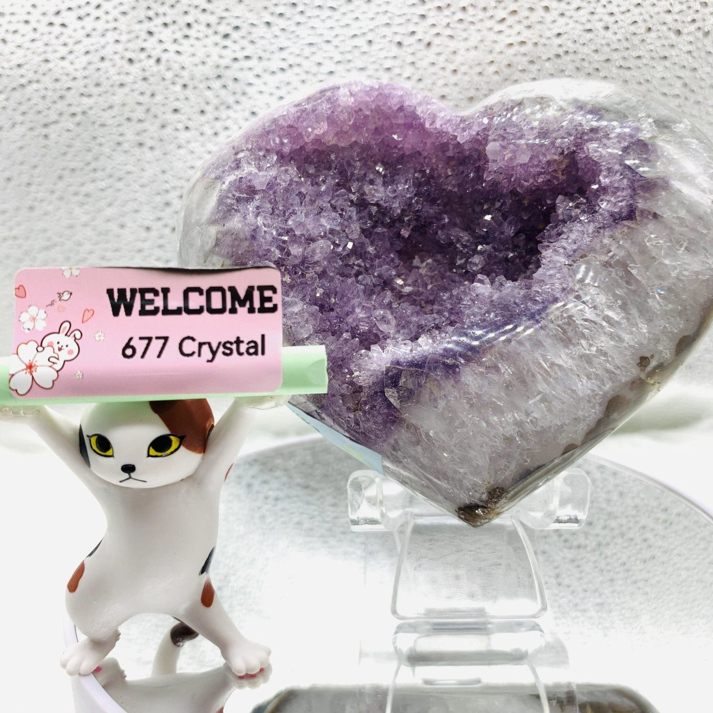 Amethyst Cluster Heart - 677 Crystal