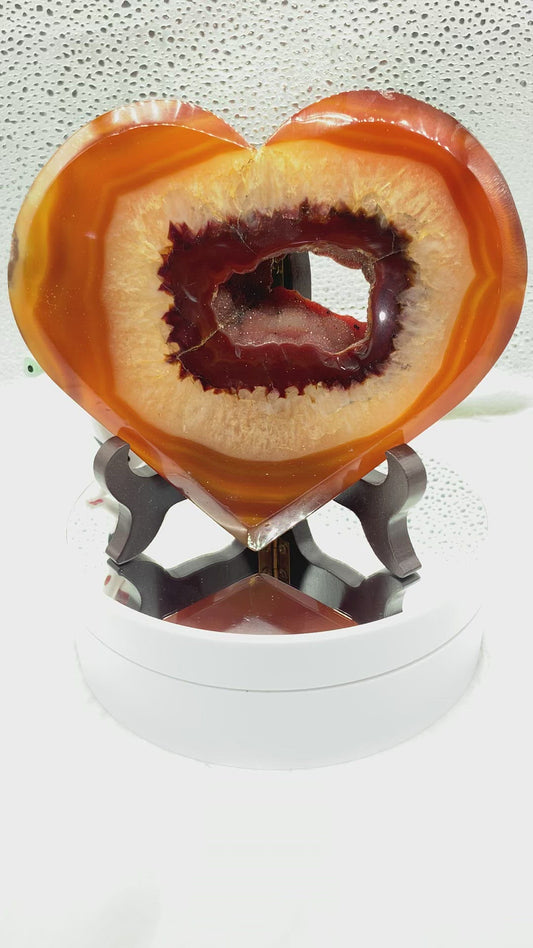 Carnelian Heart with Geode