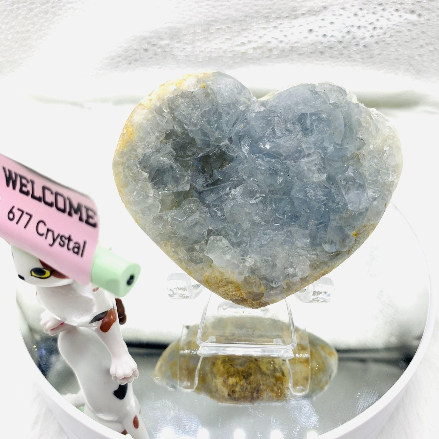 Blue Celestite Heart - 677 Crystal