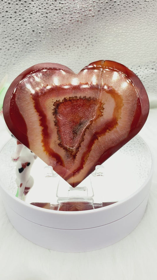 Carnelian Heart with Geode